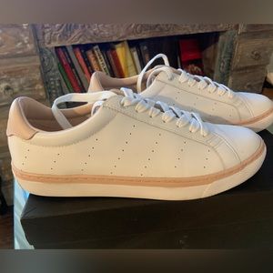 J Crew classic leather sneakers.   Color:white pink worn 1x